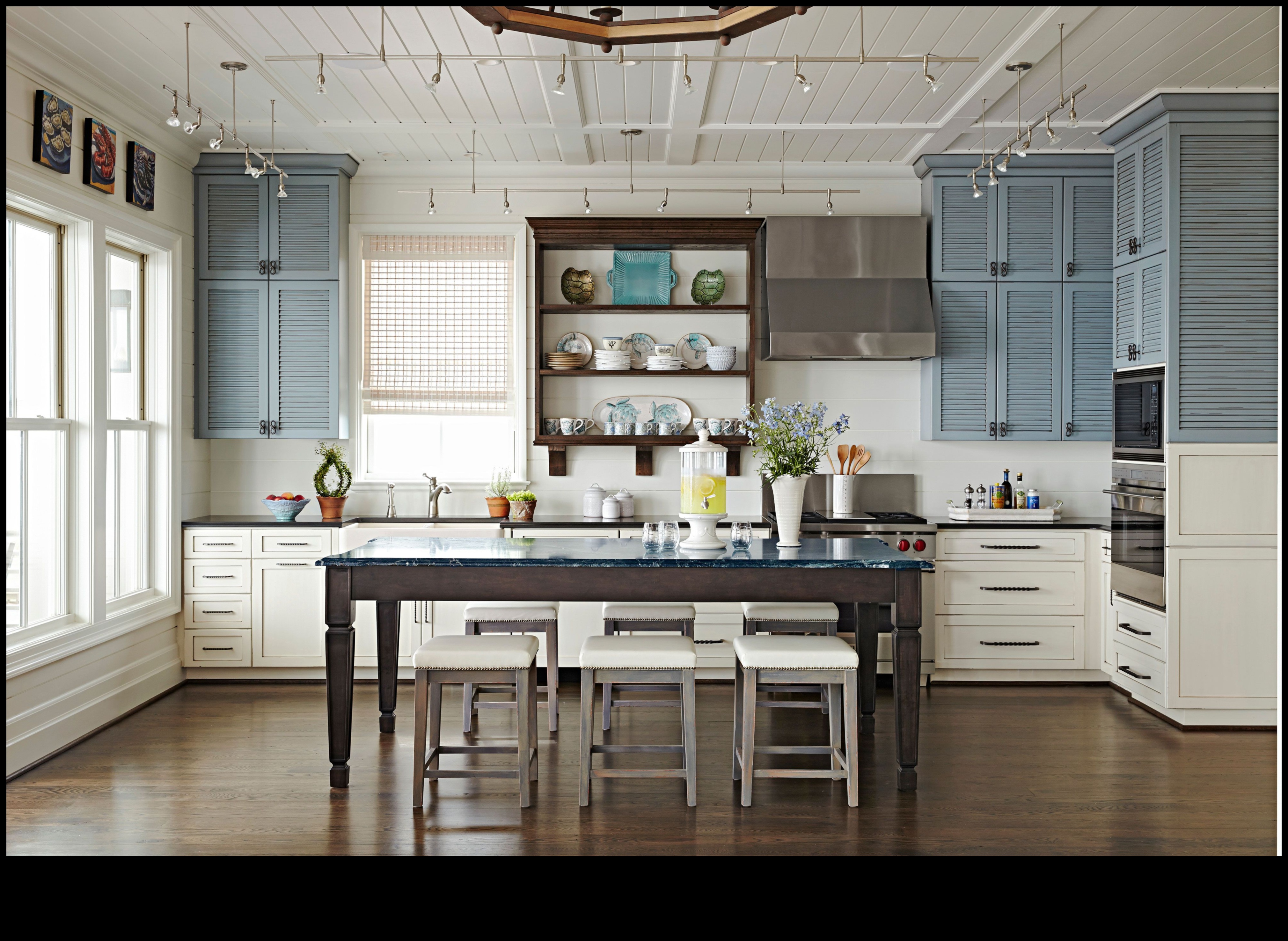 Πώς μπορώ να δημιουργήσω μια παράκτια κουζίνα με ναυτικές πινελιές;